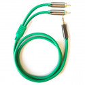 Cablu Jack 3.5 mm stereo la 2 RCA tata, verde, 1.5 m, ZZIPP YPZZR150