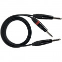 Cablu Jack 6.3 mm stereo la 2 Jack 6.3 mm mono, 1 m, ZZIPP YZZJ100