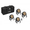 Set 4x LED PARTY Spot Silent RGB/WW cu softbag, Eurolite 42110204