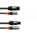 Cablu Combi DT-2 DMX IP T-Con/3 Pin XLR 1,5m, Eurolite 30227789