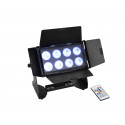 Proiector LED de exterior cu 8x10W RGBW Wash CRMX, Eurolite AKKU Multiflood IP 8x10W RGBW Wash CRMX