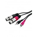 Cablu audio 2 RCA tata la 2 XLR mama Stage Line MCA-327J