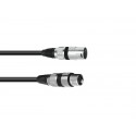 Cablu XLR mama - XLR tata, 3 pini, 25m, negru, Omnitronic 30220590