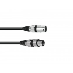 Cablu XLR mama - XLR tata, 3 pini, 30m, negru, Omnitronic 30220595