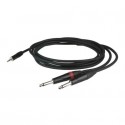 Cablu audio Jack 3.5 stereo la 2 Jack 6.3 mono DAP Audio FLX-316-6m