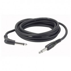 Cablu audio nebalansat Jack 6.3 mono la Jack 6.3 mono 90° Black , 6 m , DAP-Audio FL-106-6m .