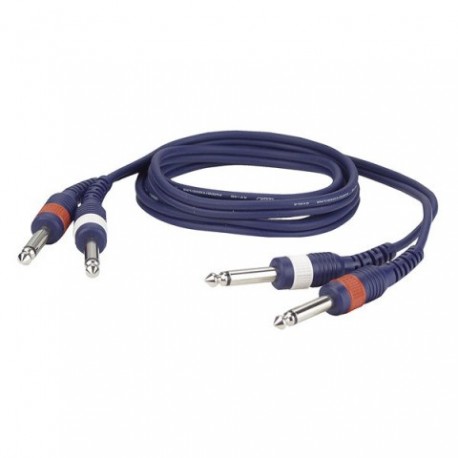 Cablu audio 2 Jack 6.3 mono la 2 Jack 6.3 mono, 6 m , DAP-Audio FL-226-6m