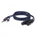 Cablu audio 2 Jack 6.3 mono la 2 XLR mama, 3 pini , 3 m , DAP-Audio FL-433-3m