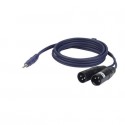 Cablu audio Jack 3.5 stereo la 2 XLR tata,3 pini , 6 m , DAP-Audio FL-466-6m