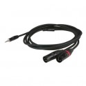 Cablu audio Jack 3.5 stereo la 2 XLR tata,3 pini , 6 m, DAP-Audio FLX-466-6m