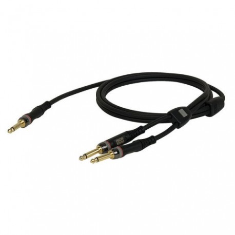 Cablu audio Jack 6.3 mono la 2 Jack 6.3 mono, 0.75 m, DAP-Audio XGL-2175-0.75m