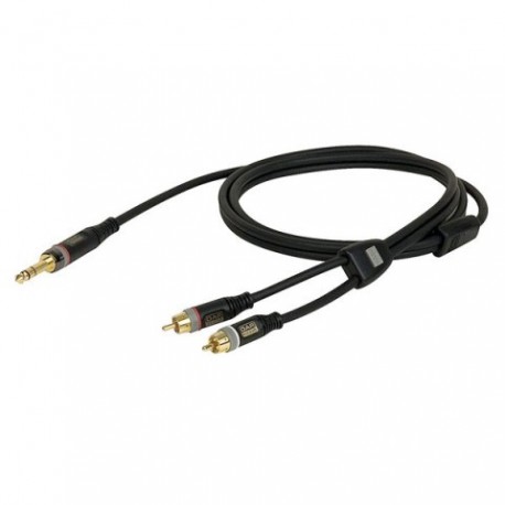 Cablu audio 2 RCA tata la Jack 6.3 stereo, 3 m , DAP-Audio XGL-433-3m