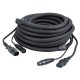 Cablu combi IEC/XLR tata la IEC/XLR mama, 6 m DMX / Power, Black jacket, DAP-Audio FP-126B-6m