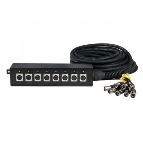 Cablu multicore Cobra,8 XLR tata la 8 XLR mama,3 pini, 15 m Black, DAP-Audio D-951615-15m