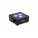Spot reflectorizant cu LED RGBW de 3 x 8 W, transceiver și suport QuickDMX, Eurolite AKKU Flat Light 3 bk