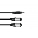Cablu Jack 3.5 stereo tata la 2 XLR tata, 3m Omnitronic 30225157
