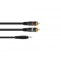 Cablu audio Jack 3.5 stereo la 2 RCA tata, 6m Omnitronic 30225148