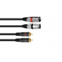 Cablu 2 XLR tata la 2 RCA tata Omnitronic 3022522E-6m
